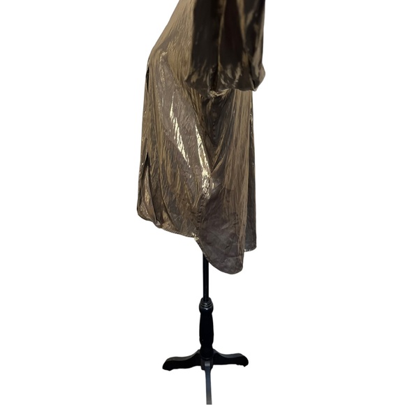 DKNY Gold Metallic Blouse Sz L - Picture 10 of 15